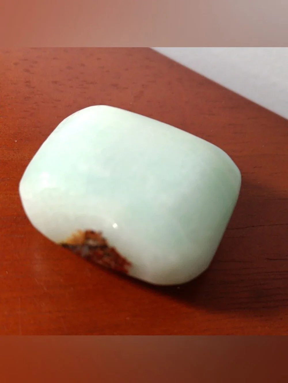 Polished Light Green Calcite Crystal Palm Stone
